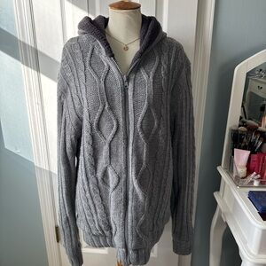 Gray Zip-Up Men's Sweater